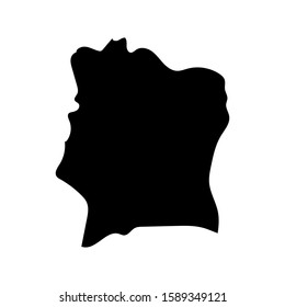 cote d'ivoire map silhouette country Africa map illustration vector african isolated on white background
