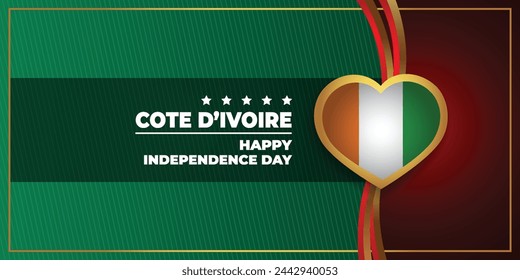 Cote D'Ivoire National Day, celebration template banner vector Illustration
