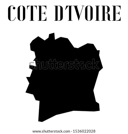 Cote d’ivoire, cote divoire outline world map silhouette vector illustration, creative design background, national country flag, design element, symbols from countries all continents set. 
