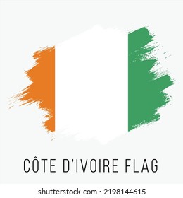 Cote D'Ivoire Vector Flag. Cote D'Ivoire Flag for Independence Day. Grunge Cote D'Ivoire Flag. Cote D'Ivoire Flag with Grunge Texture. Vector Template.