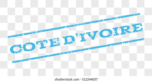 Cote D'Ivoire watermark stamp. Text caption between parallel lines with grunge design style. Rubber seal stamp with scratched texture.