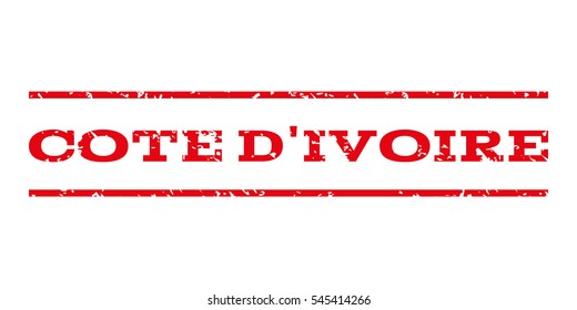 Cote D'Ivoire watermark stamp. Text caption between horizontal parallel lines with grunge design style. Rubber seal stamp with dirty texture.