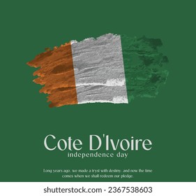 Cote D’lvoire Flag Made of Glitter Sparkle Brush Paint Vector, Celebrating Cote D’lvoire Independence Day.