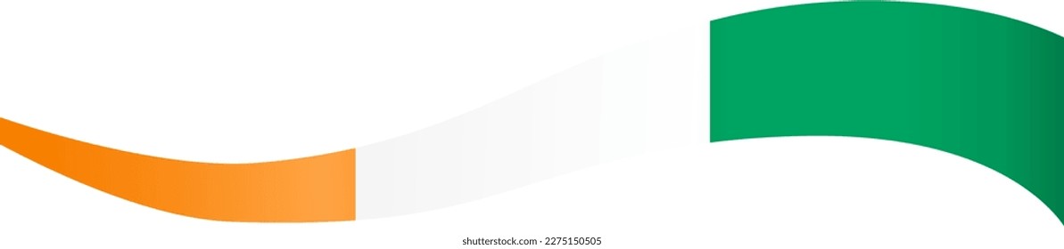 Cote d’Ivoire flag wave isolated on png or transparent background
