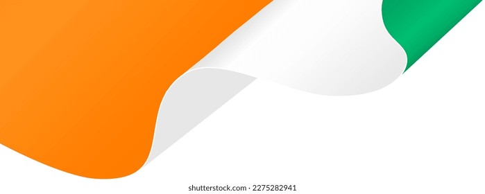 Cote d’Ivoire flag wave isolated on png or transparent background