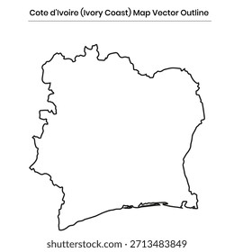 Costa do Marfim, Costa do Marfim Mapa do Vetor Formato editável do país Silhueta com fronteiras distritais