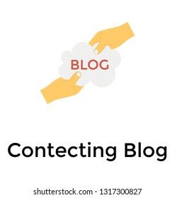 Cotecting blog flat icon design 