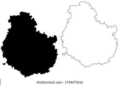 Cote-dOr Department (France, French Republic, Bourgogne-Franche-Comte region, BFC) map vector illustration, scribble sketch Cote-d'Or map