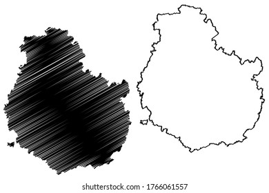 Cote-dOr Department (France, French Republic, Bourgogne-Franche-Comte region, BFC) map vector illustration, scribble sketch Cote-d'Or map