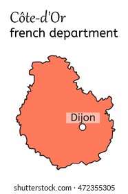 Cote-dOr french department map