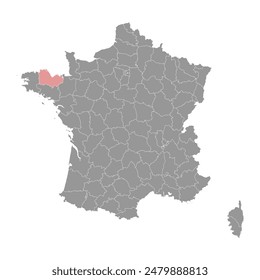 Cotes dArmor department map, administrative division of France. Vector illustration.
