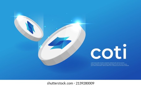 Coti coin cryptocurrency concept banner.