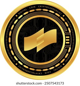 Ilustraciones de criptomonedas Coti sobre fondo abstracto. Ilustraciones 3D.