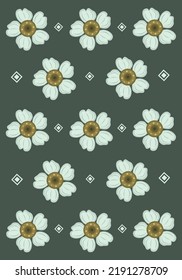 Cotoneaster flowers flat vector wallpaper. Cute cotoneaster flowers cartoon vector wallpaper for graphic design, illustration, and decorative element