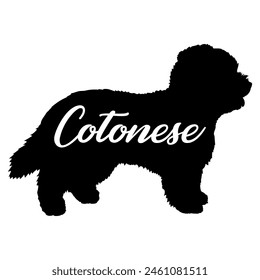 Cotonese Dog silhouette dog breeds logo dog monogram vector