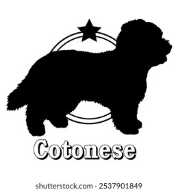 Cotonese dog silhouette,  dog, dog breeds, logo, vector, silhouette, logo design, animal, illustration, icon, sign, design, black,  symbol, pet