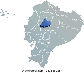 COTOPAXI DEPARTMENT MAP PROVINCE OF ECUADOR 3D ISOMETRIC MAP