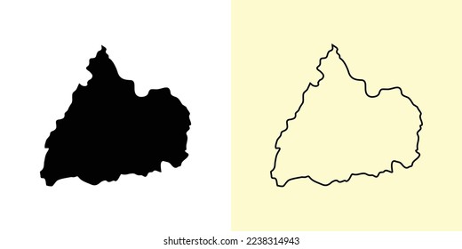 Cotopaxi map, Ecuador, Americas. Filled and outline map designs. Vector illustration