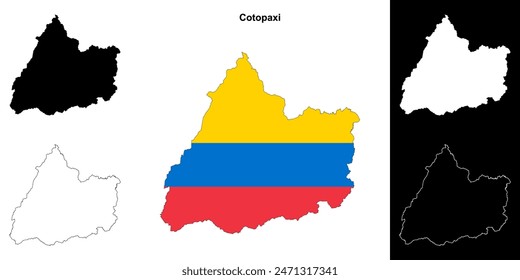 Cotopaxi province outline map set