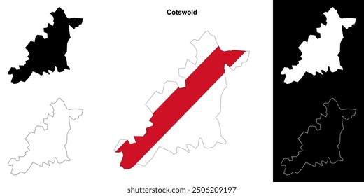 Cotswold blank outline map set