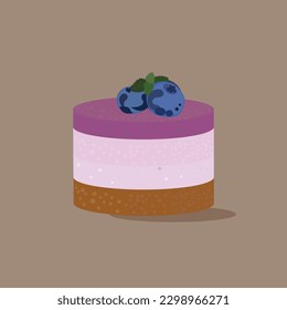 Cotta Blueberry cake with blueberry on top.