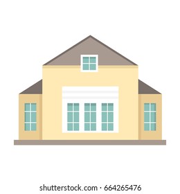 Cottage and assorted real estate building icon. Residential house cartoon style