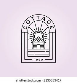 Cottage Badge Logo Vector Minimalist Line Stock Vector (Royalty Free ...