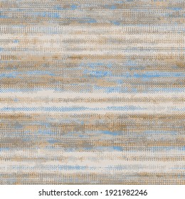 Cottage checks tranquility blue color linen texture stripe seamless pattern design . Detail. Vector illustration. Border Background. Old  Flax Fibre  Organic Yarn Close Up Weave Fabric