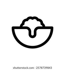 Cottage cheese. Editable stroke vector icon.