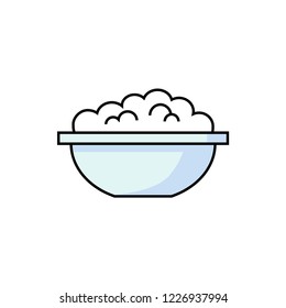 cottage cheese flat vector illustration isolated on white background for icon, logotype, mobile app and web design.