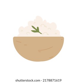 Cottage cheese flat vector illustration isolated on white background