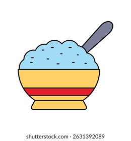 cottage cheese icon with white background vector stock illustration