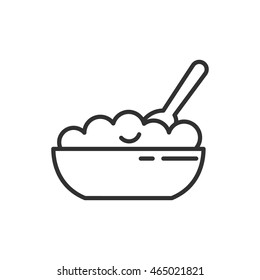 Cottage Cheese Linear Icon. Thin Line Design