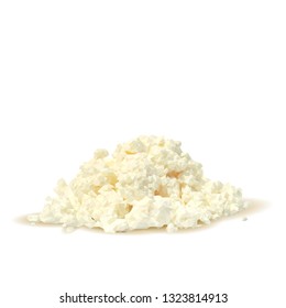 Cottage cheese low poly. Fresh, nutritious, tasty cottage cheese. Vector illustration. Cottage cheese in triangulation technique.
