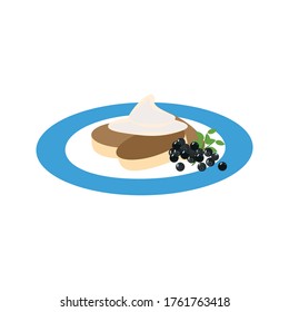 El queso de cabaña pinta la ilustración vectorial en el fondo blanco.