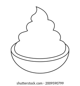 Cottage cheese vector icon.Outline vector icon isolated on white background cottage cheese.