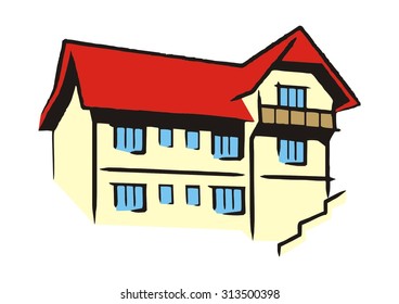 cottage, color vector icon