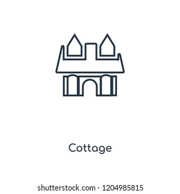 Cottage concept line icon. Linear Cottage concept outline symbol design. This simple element illustration can be used for web and mobile UI/UX.