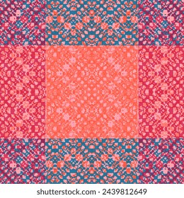  Cottage core aesthetic floral print for fabric, scrapbook, wrapping, card making Ethnic Ikat tropical seamless pattern pastel tone.