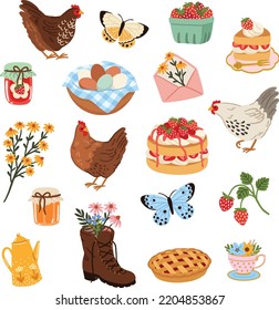 Cottage Core Farm Life Illustration Set1