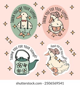 Cottage Core Small Business thank you for your support stickers set.	