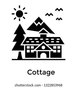 Cottage glyph icon vector 