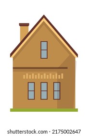 Cottage house building. Vector illustration