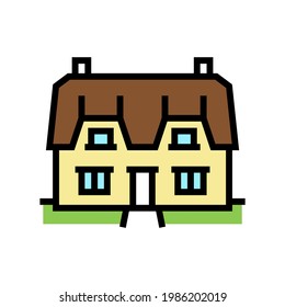 cottage house color icon vector. cottage house sign. isolated symbol illustration