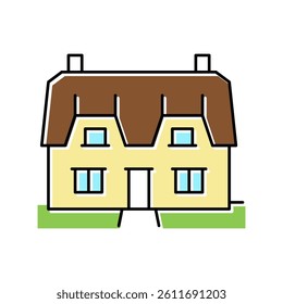 cottage house color icon vector. cottage house sign. isolated symbol illustration