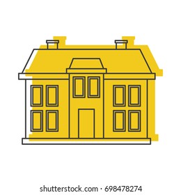 Cottage house doodle icon vector illustration for design and web isolated on white background. House vector object for labels, logos and advertising