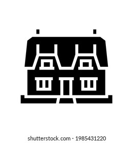 cottage house glyph icon vector. cottage house sign. isolated contour symbol black illustration