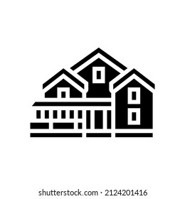 cottage house glyph icon vector. cottage house sign. isolated contour symbol black illustration