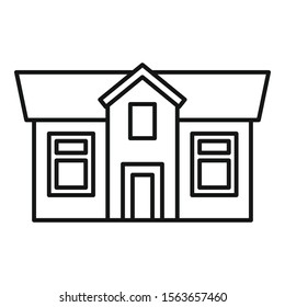 Cottage house icon. Outline cottage house vector icon for web design isolated on white background