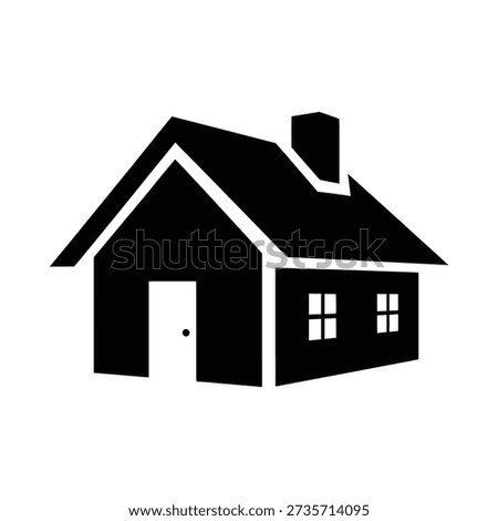 Cottage house icon silhouette vector isolated illustration design